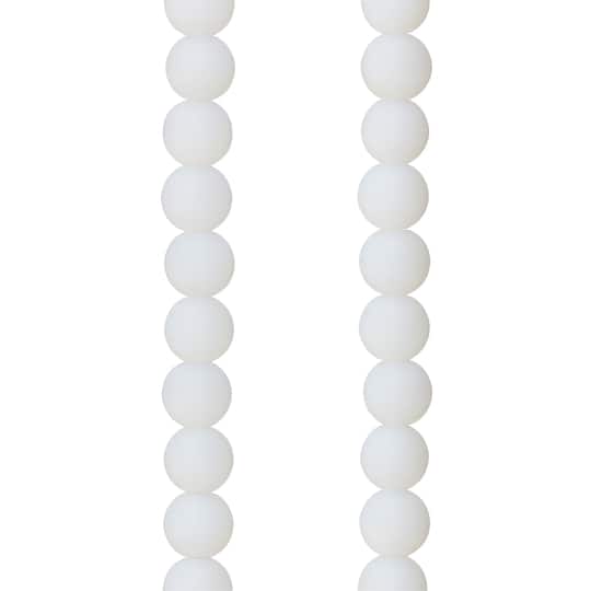 Opaque White Glass Round Beads, 8mm by Bead Landing™